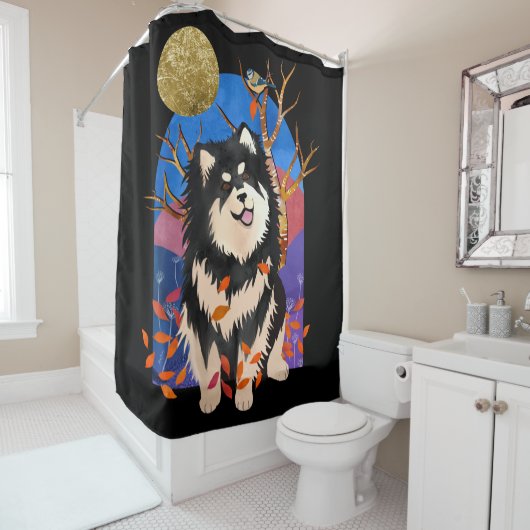 YRSE EN AUTOMNE - Rideau de douche Lapphund finlan (En situation)