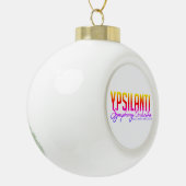 YSO Bolkleur Logo Keramische Bal Ornament (Links)