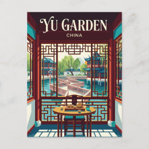 Yu Garden Huxinting Theehuis Interieur China Briefkaart