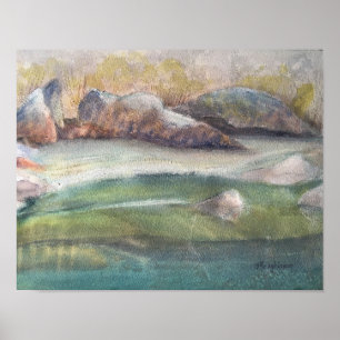 YUBA RIVER, POSTER EN COULEUR D'EAU
