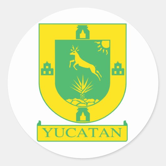 Yucatan, Mexicaanse vlag Ronde Sticker (Voorkant)