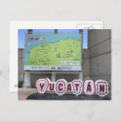 Yucatan Sign and Map, Mexico Briefkaart (Voorkant / Achterkant)