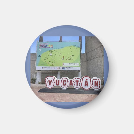 Yucatan Sign and Map, Mexique Magnet (Devant)