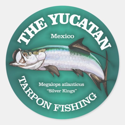 Yucatan (Tarpon) Ronde Sticker (Voorkant)