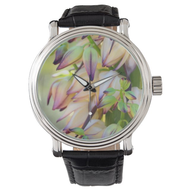 Yucca bloemen polshorloge horloge (Voorkant)