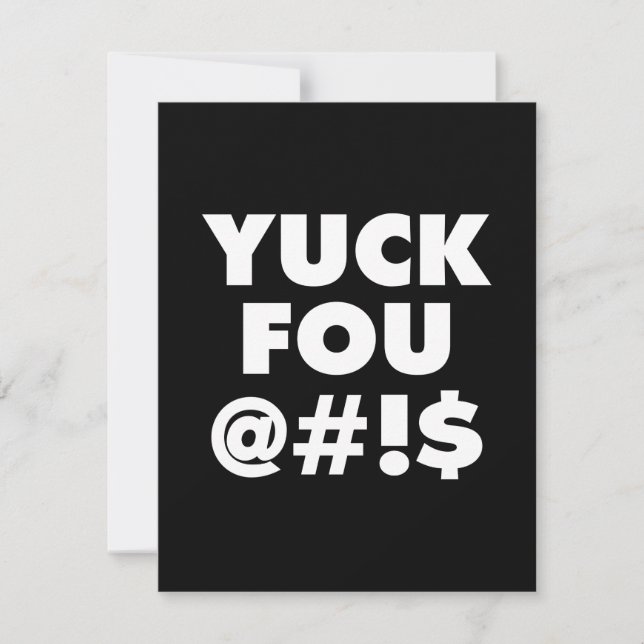 Yuck Fou, grappig typografisch ontwerp (Voorkant)