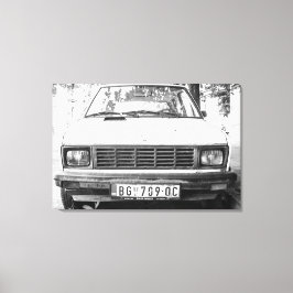 Yugo, oude joegoslavische auto canvas afdruk