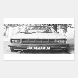 Yugo, oude joegoslavische auto rechthoekige sticker