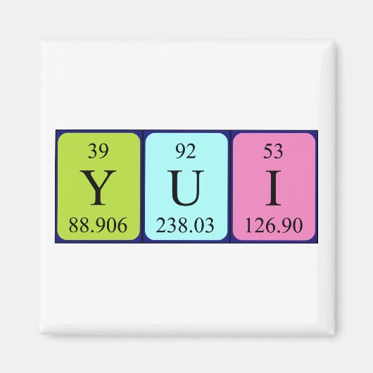 Yui periodieke table name magnet magneet (Voorkant)