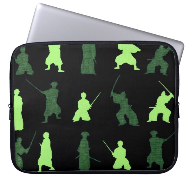 Yuji Samurai Pattern Laptop Sleeve (Voorkant)