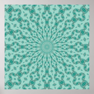 Yukka Green en Pink Hint Kaleidoscoop Poster