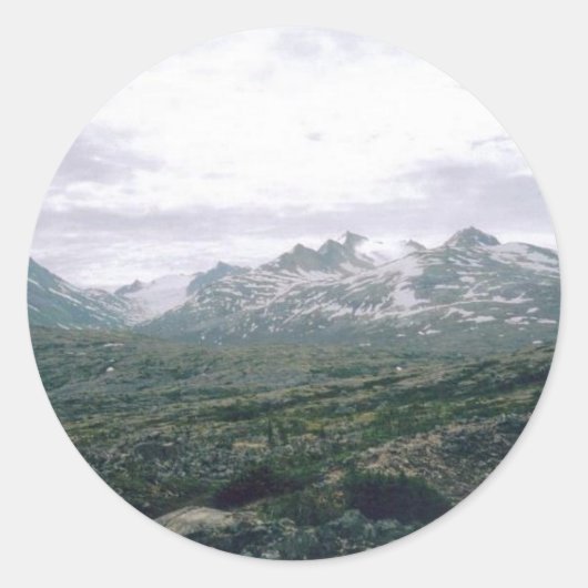 Yukon- Alaska Ronde Sticker (Voorkant)