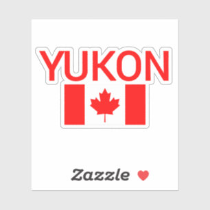 Yukon Canada Canadese vlag donkere kleur,yukon,yuk Sticker