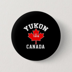 Yukon Canada Opgericht 1898 Patriottisch T-shirt Ronde Button 5,7 Cm