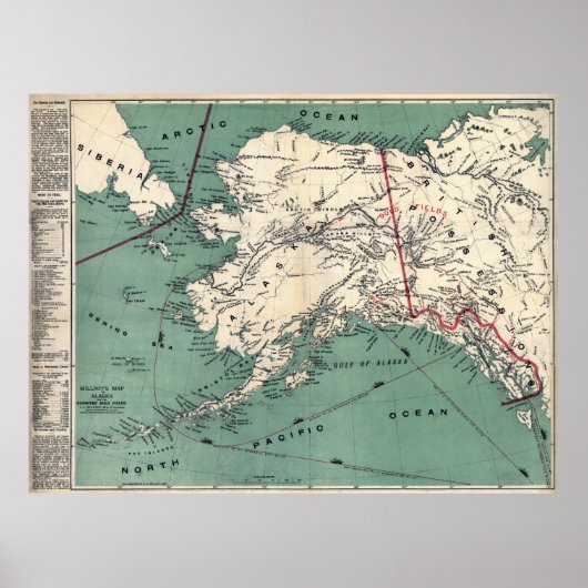 YUKON KLONDIKE GOLD RUSH MAP 1897 POSTER (Voorkant)