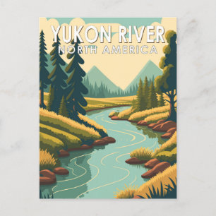 Yukon River North America Travel Art Briefkaart