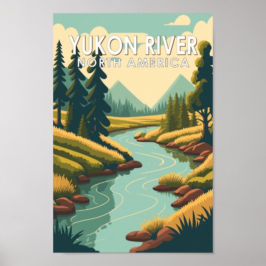 Yukon River North America Travel Art Poster (Voorkant)
