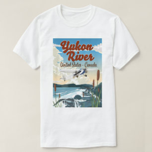 Yukon rivier VS Canada reisposter T-shirt