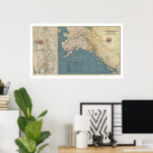 Yukon Territory Alaska Map 1904 Poster (Thuiskantoor)