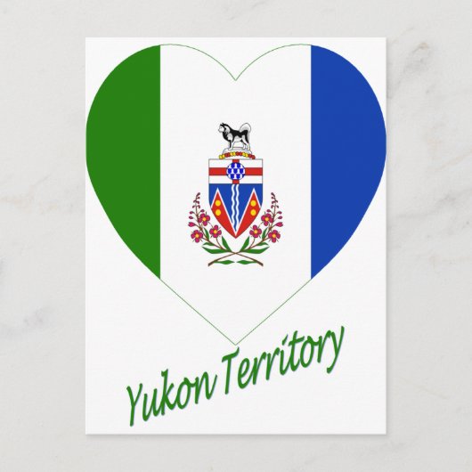 Yukon Territory Flag Heart met naam Briefkaart (Voorkant)