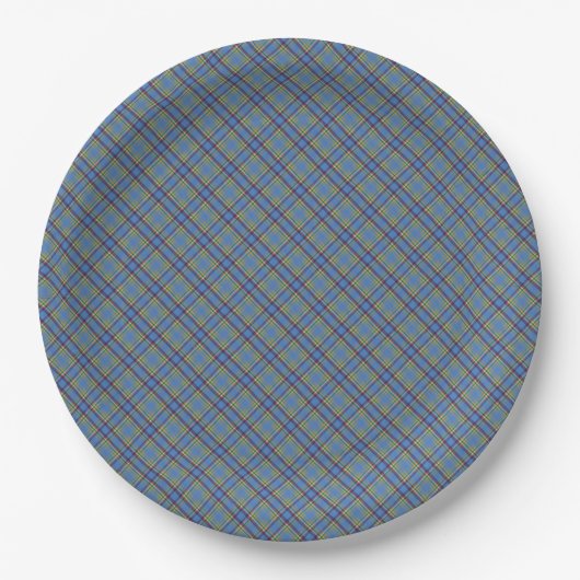 Yukon Territory Tartan Paper Plates Papieren Bordje (Voorkant)