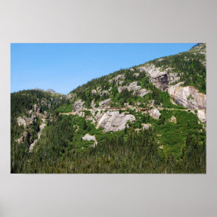 Yukon-trein op een berghelling, Canada Poster