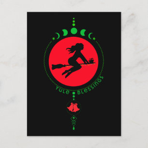 Yule Blessing, heksenmaan Briefkaart