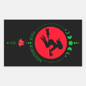 Yule Blessing, heksenmaan Rechthoekige Sticker (Voorkant)