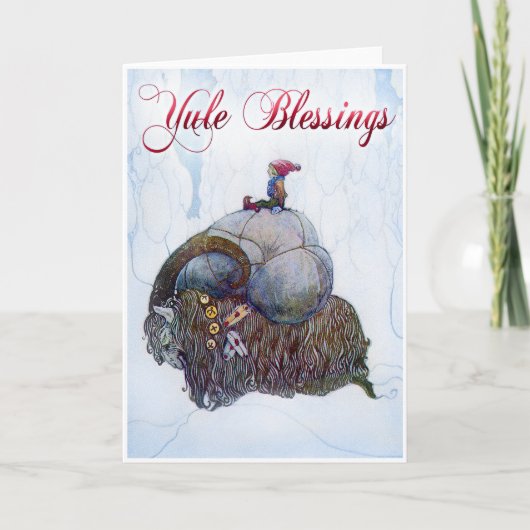 Yule Blessings -  Julbocken Feestdagen Kaart (Voorkant)