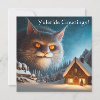 Yule Cat Flat Christmas Kaart