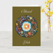 Yule Celebration Kaart (Gele Bloem)