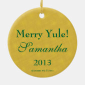 Yule Deer Round Personalized Ornament (Achterkant)
