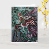 Yule fairy Christmas card Kaart (Gele Bloem)