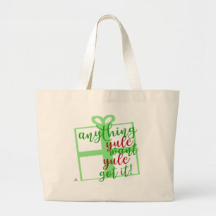Yule Krijgt Het Leuk Kerst Slogan Statement Grote Tote Bag