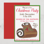 Yule Log Holiday Party (UK) Kaart (Voorkant / Achterkant)