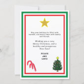 Yule Log Red Bow Green Red INSERT PHOTO Feestdagenkaart (Achterkant)