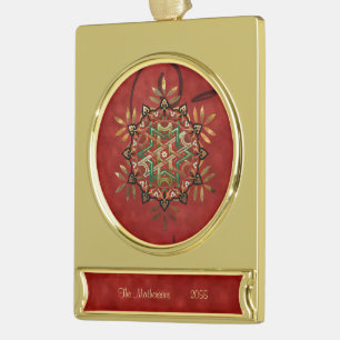 Yule Mandala Verguld Banner Ornament