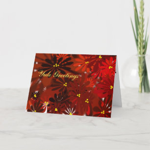 Yule Peace- Poinsettia Feestdagen Kaart