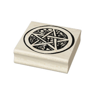 Yule Pentacle - heidense winterzonnewende symbool Rubberstempel