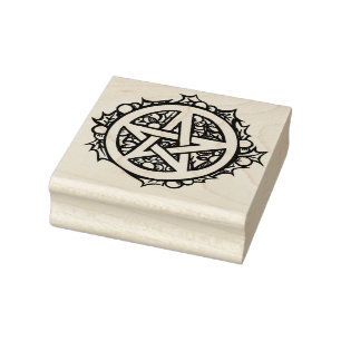 Yule Pentacle Merry Yule Blessings Rubberstempel