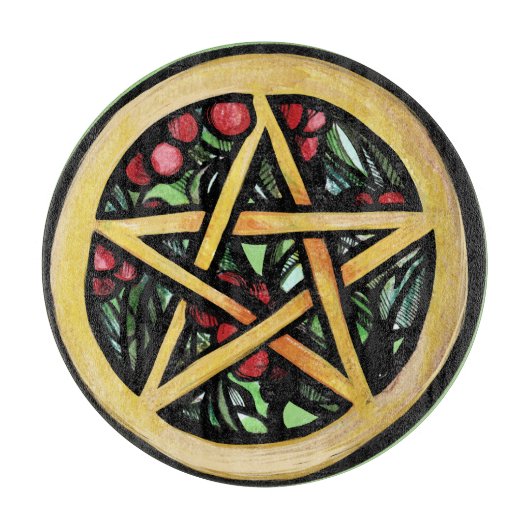 Yule Pentacle Pagan Winter Solstice Symbool Snijplank (Voorkant)