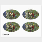 Yule Puppy Oval Sticker (Vel)