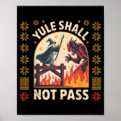 Yule Shall Not P Fantasy Krampus Holiday Pun Funny Poster (Voorkant)