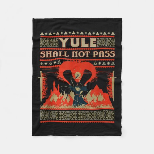 Yule Shall Not P Fantasy Wizard Holiday Pun  Fleece Deken (Voorkant)