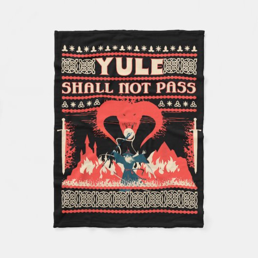 Yule Shall Not P Fantasy Wizard Holiday Pun Funny Fleece Deken (Voorkant)