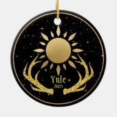 Yule Sun met gewei Keramisch Ornament (Achterkant)