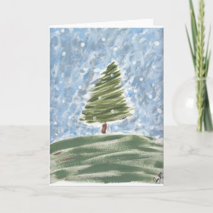 Yule Tide Wenskaart, Std witte enveloppen incl Feestdagen Kaart
