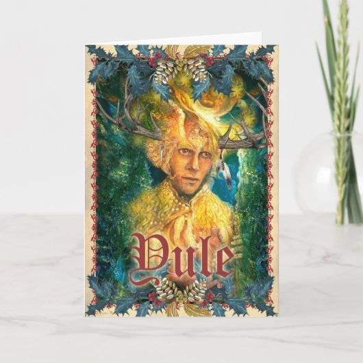 Yule Wenskaart Feestdagen Kaart (Voorkant)