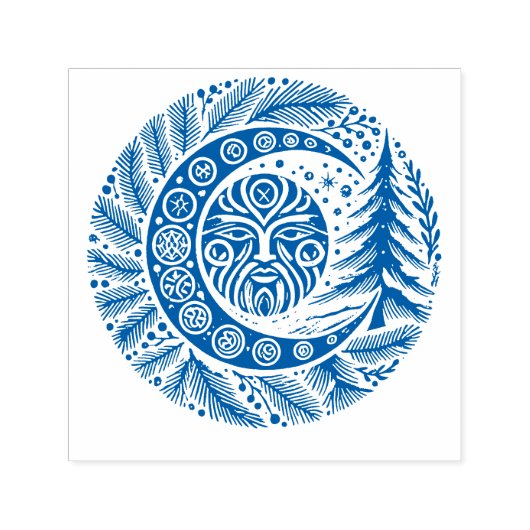 Yule Winter Solstice Greenman                      Zelfinktende Stempel (Design)