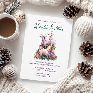 Yule Winter Solstice Holiday Goats Pagan Wicca Kaart